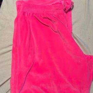 Hot pink velour sweats